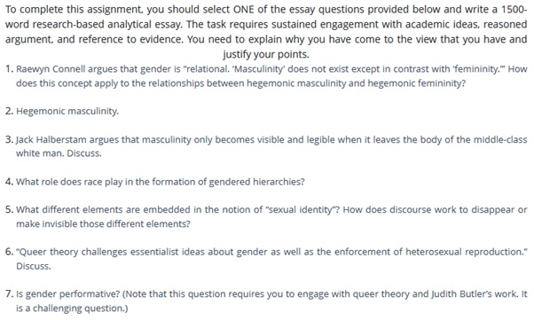 LC 560 Gender Sexuality and Society Assessment Answers 2