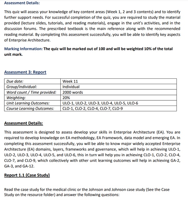 Enterprise System and Architecture Design Project Assignment Help 2