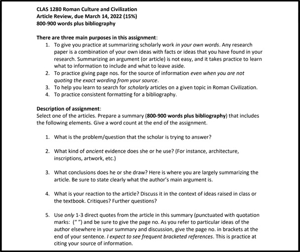 CLAS 1280 Assessment Answers 2