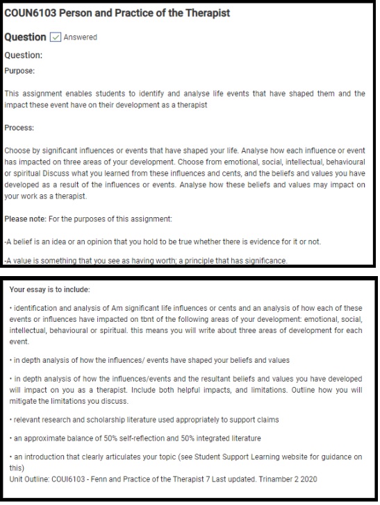 COUN6103 Assessment Answers 2