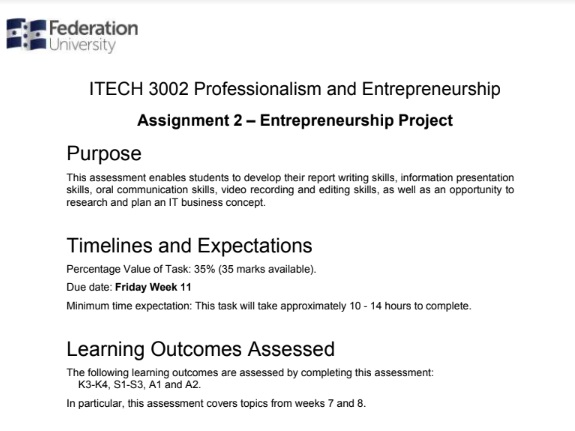 ITECH 3002 assessment answers1