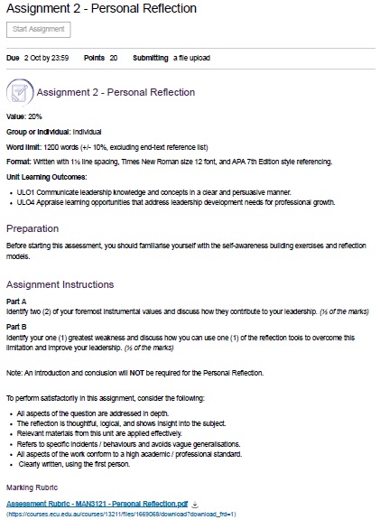 MAN3121 assessment answers 2