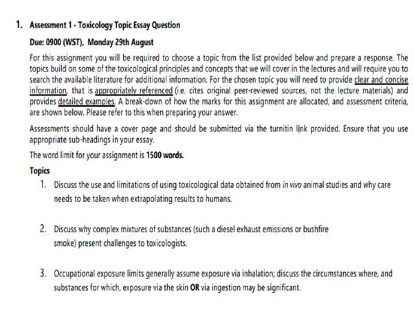 OCHS3003 assessment answers 2