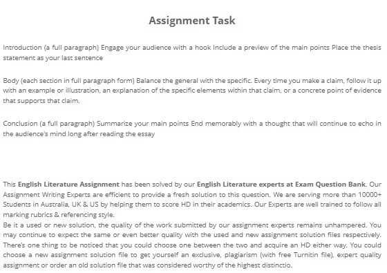 ENGL 151 assessment answers 2