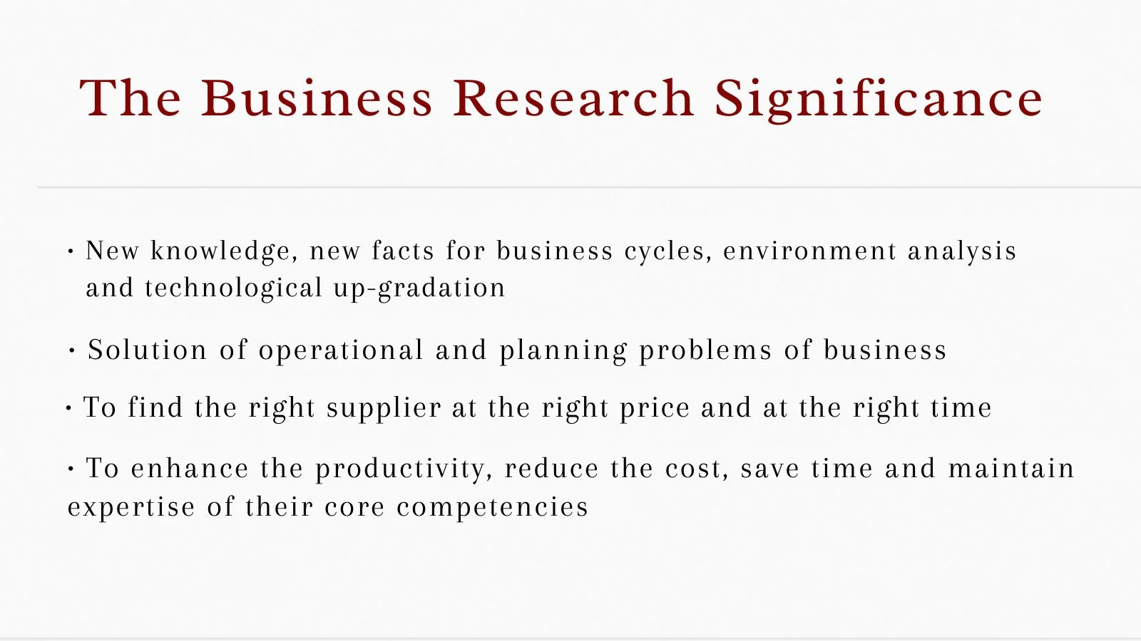 the business research significance