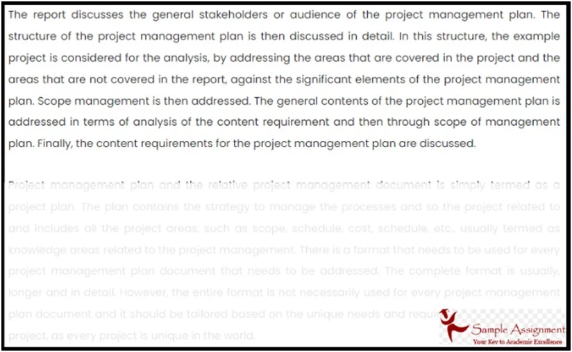 Project management assignment Sample 3