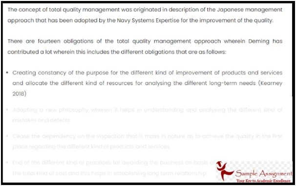 quality management assignment help Sample 3